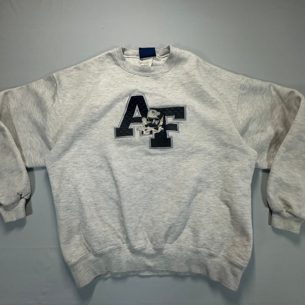 Oarsman 913 Air Force Falcons AF Crewneck Sweatshirt Gray Large Made in USA